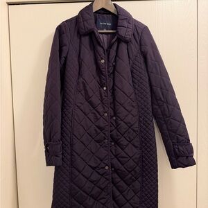 Lands' End Women's Quilted Insulated Feather Free Coat - Dark Purple